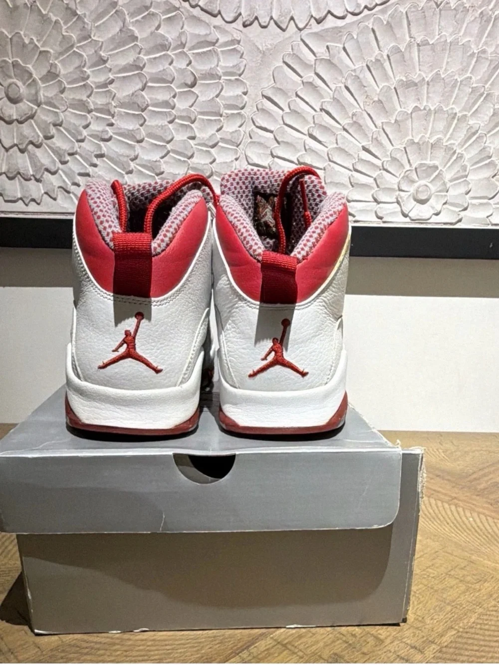 Jordan Air Jordan 10 Retro 310805-161 White Red Gray Leather Mid Top Men’s